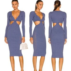 FLEUR DU MAL Long Sleeve Cutout Knit Dress - XS